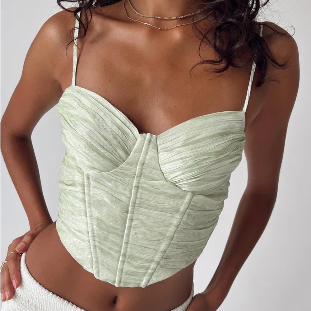 Princess Polly green conaway corset top